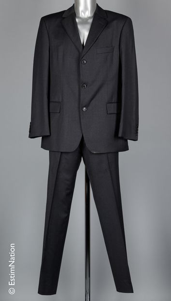 HUGO BOSS COSTUME in anthracite virgin wool: jacket and pants (S 52)