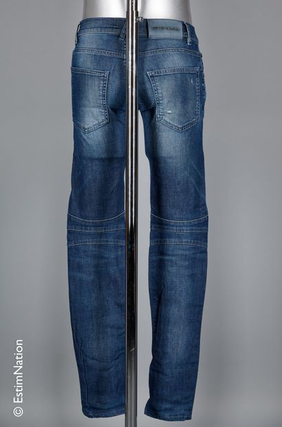 PIERRE BALMAIN Blue stretch denim jeans with holes (W 28) (slight wear patina)