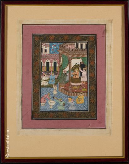 INDE DU NORD - MINIATURE North India, Mughal style, early 20th century

Scene of...