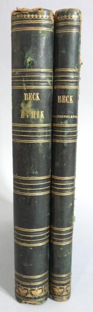 BECK Johann Tobias (1804-1878) "Christliche Ethik". "Glaubenslehrer" 2 volumes manuscrits...