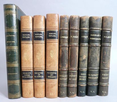 Ensemble de neuf ouvrages reliés du XIXème...