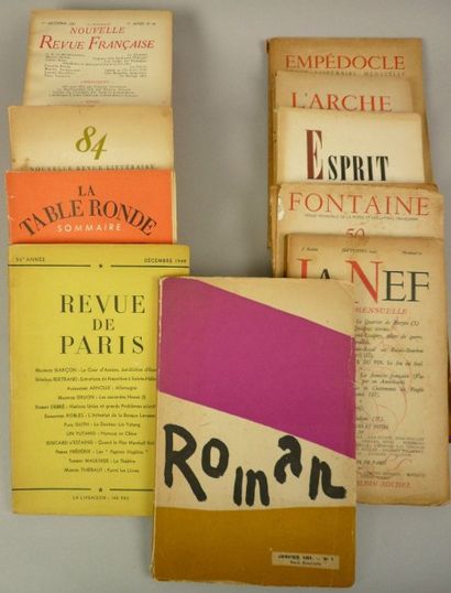 REVUES LITTÉRAIRES Lot de revues littéraires et divers:

- ROMAN, 1951 n°1

- LA...