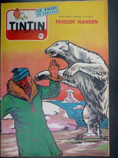 TINTIN Lot du JOURNAL DE TINTIN 110 volumes env. réunis entre août 1955 et novembre...