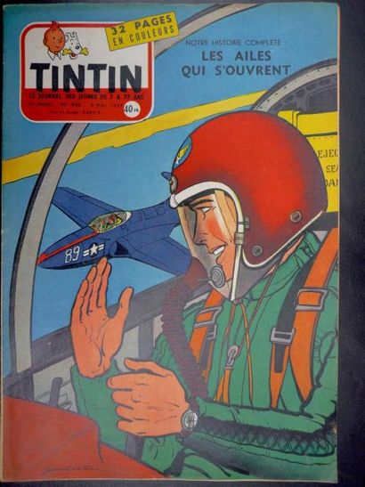TINTIN Lot du JOURNAL DE TINTIN 110 volumes env. réunis entre août 1955 et novembre...