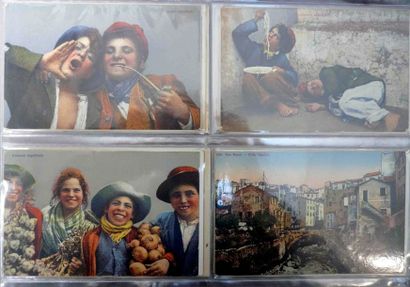 null Trois albums de cartes postales anciennes et modernes France (Bretagne, Morvan,...