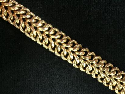 null Bracelet de dame en or jaune à mailles Pds: 16,9 g
