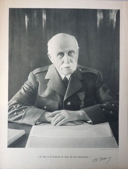 null Trois affiches du portrait en buste du Maréchal Pétain 

On y joint un bulletin...