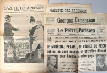 Lot de vieux journaux : 
Le Petit Parisien...