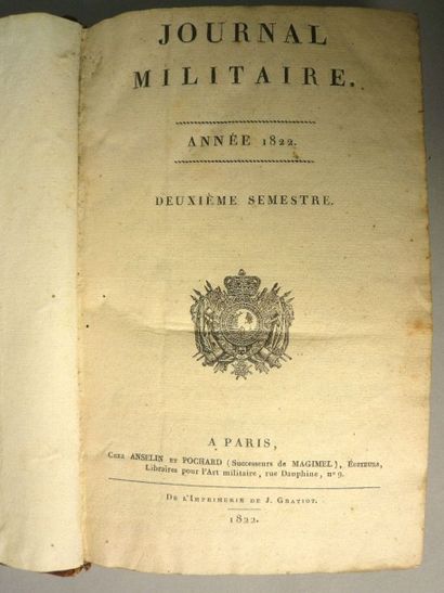 JOURNAL MILITAIRE 
Année 1822 deuxième semestre....