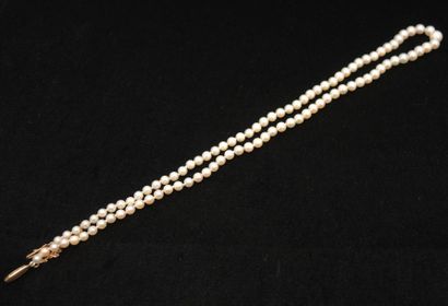 Collier de perles Collier de perles de culture fermoir en or jaune. Long: 57cm