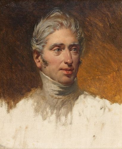 ÉCOLE FRANÇAISE VERS 1820 "Charles X , ébauche pour un portrait" Toile Ht: 54,5;...