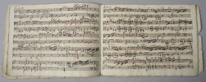 W.A. MOZART (D'APRÈS) Partition musicale manuscrite d'après la 1ère édition imprimée...
