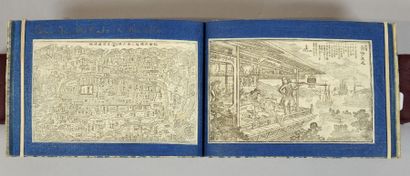 GRAVURES JAPONAISES Livret japonais illustré de gravures à l'eau forte de vues diverses....