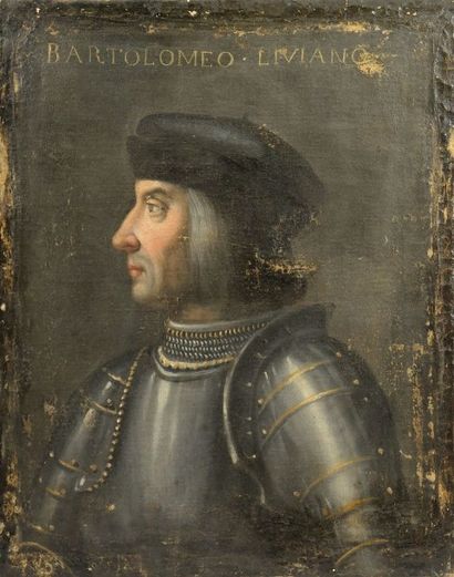 Ecole italienne du XVIIe siècle « Portrait du condotiero Bartolomeo Liviano d'Alviano...