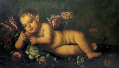 Dans le goût de Domenico PIOLA (1624- 1703) "Putti tenant des guirlandes de fleurs"

Suite...