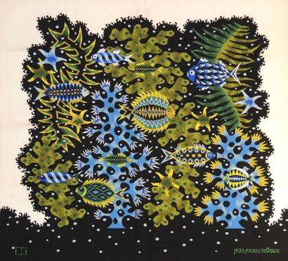 Jean PICART LE DOUX (1902-1982) "Buisson d'algues". Tapisserie d'Aubusson signature...