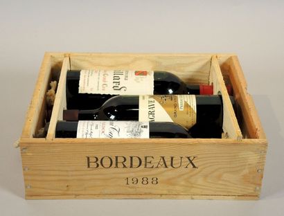 BORDEAUX 3 bouteilles de vins de Bordeaux présentées en coffret bois: 

- Saint Emilion...