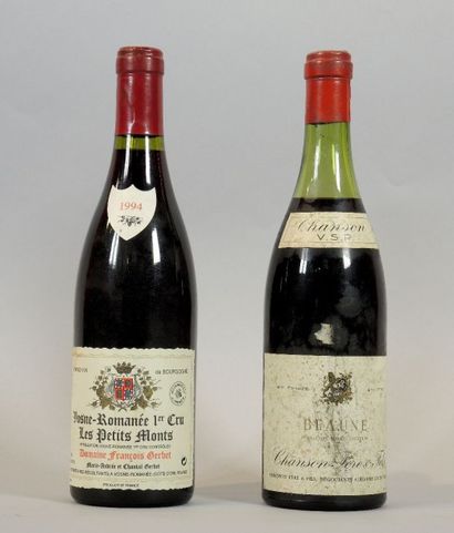 BOURGOGNE 2 bouteilles de vins de Bourgogne: 

- Vosne Romanée 1er cru 1994, Les...