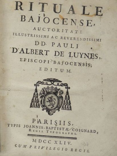 null "Rituale Bajocense Auctoritate Illustrissimi ac reverendissimi DD PAULI", Ed....