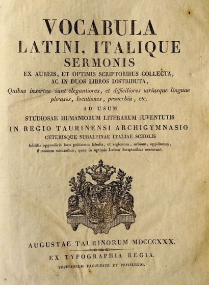 DICTIONNAIRE DE VILLENEUVE, 1793 Dictionnaire Italien - Français de François Alberti...
