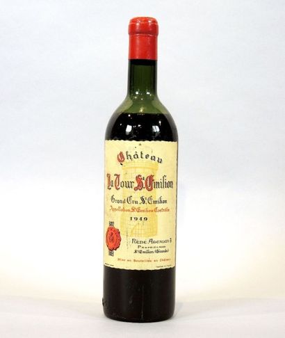 Saint Emilion 1 bouteille de Château Latour Grand Cru Saint Emilion 1949. 

Niveau...