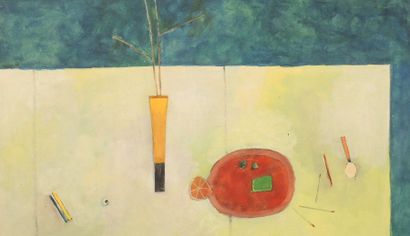 Sergio DE CASTRO (1922-2012) "Nature morte à l'assiette rouge"

Aquarelle sur papier,...