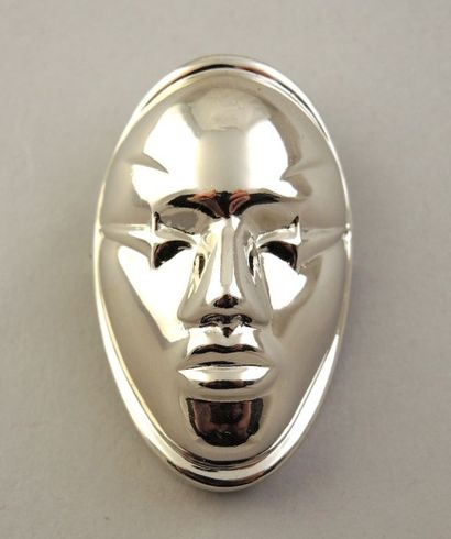 Thierry Mugler - "Womanity" - (années 2000) Broche en métal argenté estampé figurant...