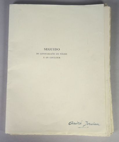 André JORDAN (1908-?) Recueil de 25 lithographies en noir et blanc (38 x 28 cm) et...