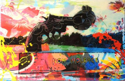 GAB - Artiste contemporain "Non-Violence - 2011"
Technique mixte et vernis épais...