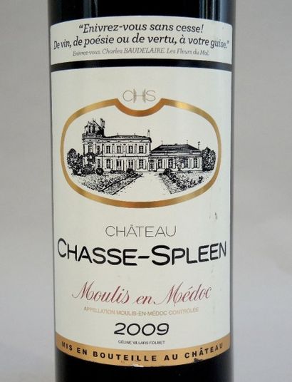 CHÂTEAU CHASSE SPLEEN 2009 2 bouteilles de Château Chasse Spleen, 2009, Cru Bourgeois...