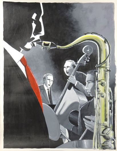 Anonyme (XXe) "Scène de Jazz"

Acrylique sur papier

65 x 50 cm