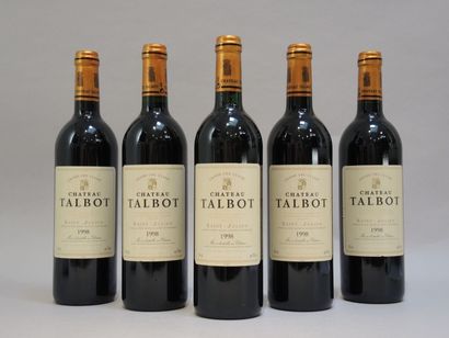 CHÂTEAU TALBOT 1998 5 bouteilles de Château Talbot 1998, 4è GCC Saint Julien 

(1...