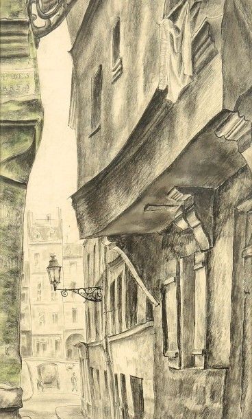 ANNE-MARIE FONTAINE (1900-1938) Attribué à "Rue des barres à Paris"

Dessin à l'encre...