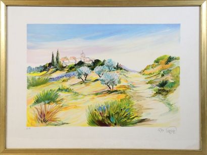 Ray POIRIER (né en 1938) "Paysage de Provence" 

Lithographie en couleurs signé en...