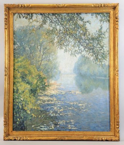 Raymond THIBESART (1874-1968) "Bords de Seine, matin"

Huile sur toile signée en...