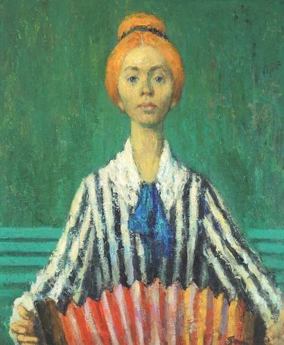 Pio SANTINI (1908-1986) "Portrait d'une jeune joueuse d'accordéon"

Huile sur toile...