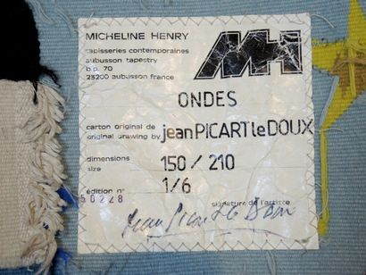 J. PICART LE DOUX (1902-1982) & AUBUSSON "Ondes"

Tapisserie en laine. Atelier Micheline...