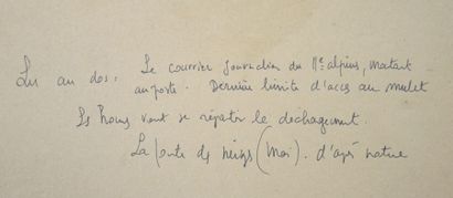 Louis RAMBAUD (XIXe-XXe) "L'arrivée du courrier au poste du 11e bataillon des chasseurs...