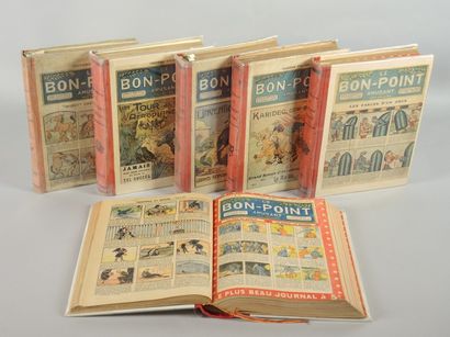 LE BON POINT AMUSANT - 1912 à 1923 Réunion de 6 reliures LE BON POINT AMUSANT, reliure...