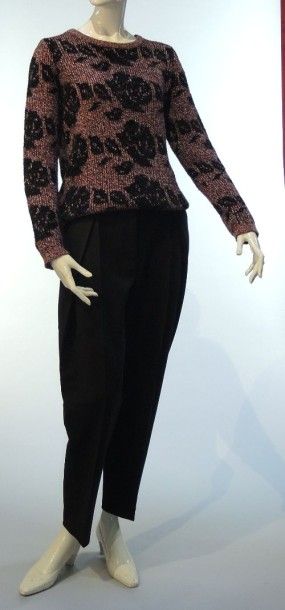 Bimba & Lola, Prada Pull-over en tricot de laine coton et nylon rouge blanc et noir...