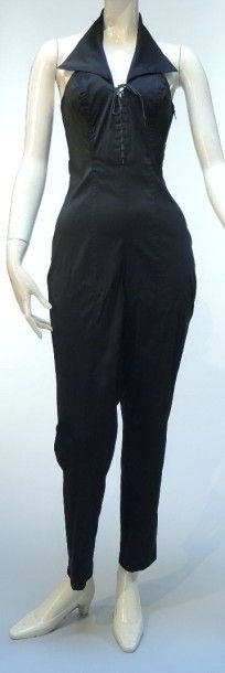 Amazone, Plein Sud, Massimo Dutti, Combinaison-pantalon en polyester noir, encolure...