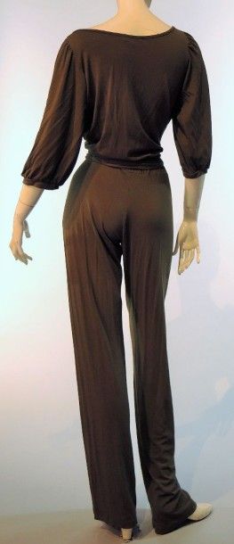 Yaël Goldberg Combinaison-pantalon maxi en jersey de coton stretch kaki, manches...