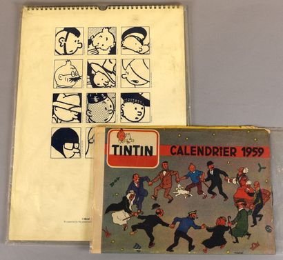 CALENDRIERS CALENDRIERS Calendriers Ensemble de 2 calendriers Hergé / Tintin : 1959...