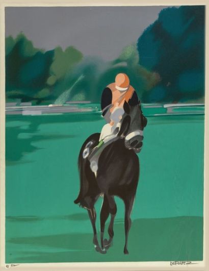 Alfred DEFOSSEZ (Né en 1932) "Galop à Longchamp"


Lithographie en couleurs signée,...