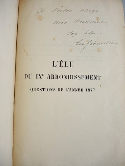 L'ÉLU DU IXe ARRONDISSEMENT (DEDICACE A VICTOR HUGO) L'ÉLU DU IXe ARRONDISSEMENT...