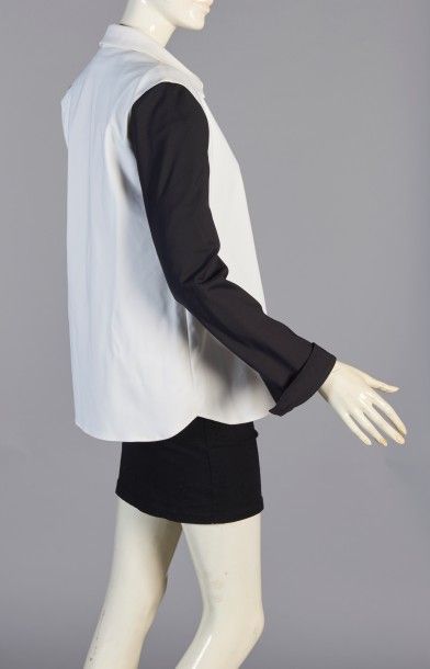 American Retro veste en polyamide écru, manches noires et argent (T36) (mini salissure),...