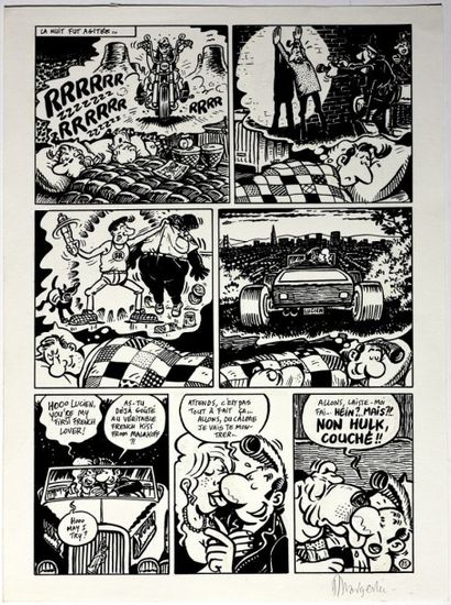 MARGERIN, FRANK (1952) Planche originale de l'album "Ricky et les Ricains " - p.15...