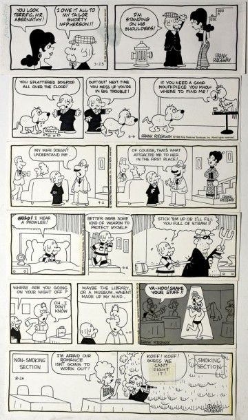 RIDGEWAY, FRANK (1930-1994) USA - Ensemble de 6 strips de la célèbre série familiale...