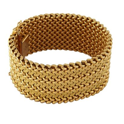 Bracelet Bracelet ruban en or jaune 18k 750/°° à mailles géométriques tressées travaillées...