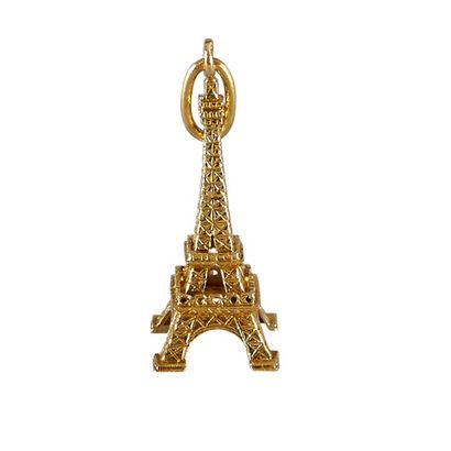 Pendentif Pendentif en or jaune 18K 750/°° représentant la Tour Eiffel. Anneau en...